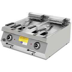 Empero 700 Plus Series Counter Top Electric Fryer, Double, 14+14 lt, 80x73x30 cm - Empero