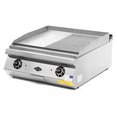 Empero 700 Plus Series Counter Top Electric Grill, Half Grooved Chrome Plate, 80x73x30 cm - Empero
