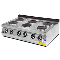 Empero 700 Plus Series Counter Top Electric Stove, with 6 Russian Type Plates, 120x73x30 cm - Empero