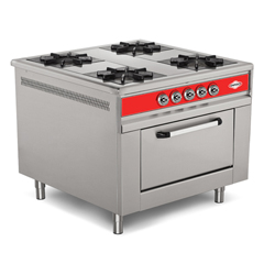 Empero 900 Plus Series Gas Range with Oven, 4 Burner Stove, 100x100x85 cm - Empero