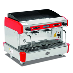 Empero Automatic Cappuccino and Espresso Machine, 2 Groups, Red - Empero