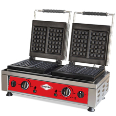 Empero Double Square Waffle Maker, Capacity of 4 Pieces 10x17 cm - Empero