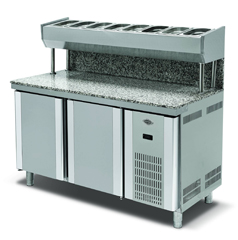 Empero EMP.150.80.01-PSYG Granite Pizza and Salad Preparation Refrigerator, 2 Doors - Empero