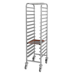 Empero Garbage Collection Cart, Single, Knockdown, For 37x53 cm Tray, 13-15 Tray Capacity - Empero