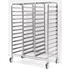 Empero Garbage Collection Cart, Triple, Knockdown, For 37x53 cm Trays, 39-45 Tray Capacity - Empero