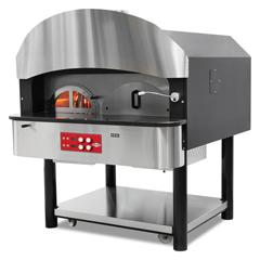 Empero Gas and Wood Rotating Base Pizza Oven, 30 cm 75 Pizzas/Hour Capacity - Empero