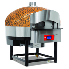 Empero Gazlı Döner Tabanlı Pizza Fırını, Dijital, 30 cm 130 Pizza/Saat Kapasiteli, Altın Siyah - Empero