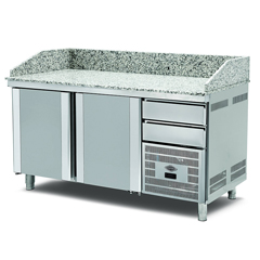 Empero Granite Top Pizza Preparation Refrigerator, 2 Doors - Empero