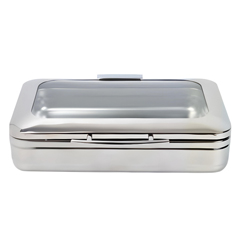 Empero Jp Dikdörtgen Chafing Dish Reşo, Gn 1/1, Cam Kapaklı, İndüksiyon Tabanlı - Empero