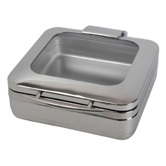 Empero Jp Square Chafing Dish Reşo, Gn 2/3, Glass Lid, Induction Base - Empero 