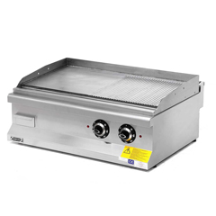 Empero Snack Series Counter Top Electric Grill, Half Grooved Chrome Plate, 90x63.5x28.5 cm - Empero
