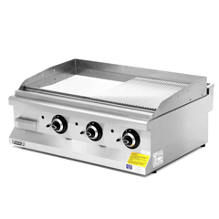 Empero Snack Series Counter Top Gas Grill, Half Grooved Chrome Plate, 90x63.5x28.5 cm - Empero