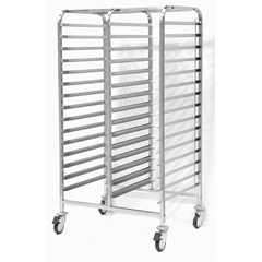 Empero Tray Transport Trolley, Double, Knockdown, for 60x80 Tray, 30 Tray Capacity - Empero