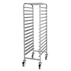 Empero Tray Trolley, Single, Knocked-Down, for 60x80 Trays, 15 Tray Capacity - Empero