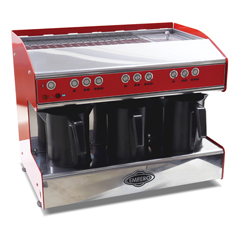 Empero Turkish Coffee Machine, 3 Pots, Red - Empero