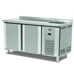 Empero Worktop Refrigerator with Sink, 2 Doors, 300 lt - Empero