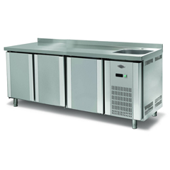 Empero Worktop Refrigerator with Sink, 3 Doors, 500 lt - Empero