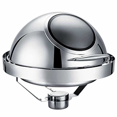 Epinox CDG-6C Chafing Dish, Roll Top Yuvarlak Kapak, Gömme Camlı, 6 lt - Epinox