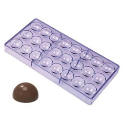 Epinox Sphere Chocolate Mold, Polycarbonate, 27.5x13.5, Scoop 16 - Epinox Pastry