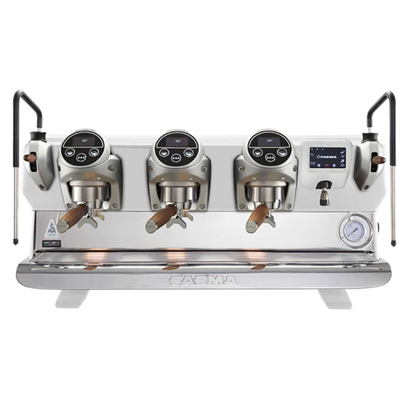 Faema E71 E A3 White&Wood Alüminyum Otomatik Espresso Kahve Makinesi, 3 Gruplu
