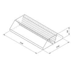 Filtreli Orta Tip Davlumbaz, 350x250 cm - Öztiryakiler