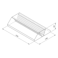Filtreli Orta Tip Davlumbaz, 550x150 cm - Öztiryakiler