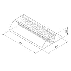 Filtreli Orta Tip Davlumbaz, 550x250 cm - Öztiryakiler