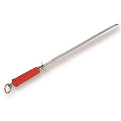 Flügel Solingen Honing Steel, Red, With Ring, Micro Oval 12, 30 Cm - Flugel Solingen