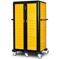 Gastrolley Double Tray Trolley, 30 Shelves, with Doors, 2 Sides Enclosed, Back Enclosed - Gastrolley