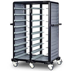 Gastrolley Dual Thermo Tray Transport Trolley, 18 Shelves, Open Sided - Gastrolley