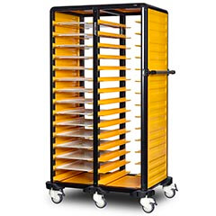 Gastrolley Dual Tray Transport Trolley, 30 Shelves, 2 Sides Closed - Gastrolley