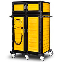 Gastrolley İkili Hastane Tepsi Taşıma Arabası, 28 Raflı, Isıtmalı+Nötr - Gastrolley