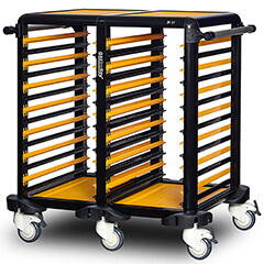 Gastrolley İkili Küvet Taşıma Arabası, 30 Raflı, Etrafı Açık - Gastrolley