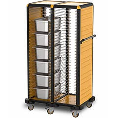 Gastrolley İkili Küvet Taşıma Arabası, 60 Raflı, 2 Yanı Kapalı - Gastrolley