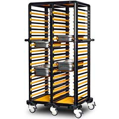 Gastrolley İkili Küvet Taşıma Arabası, 60 Raflı, Etrafı Açık - Gastrolley