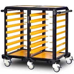 Gastrolley İkili Tepsi Taşıma Arabası, 14 Raflı, 2 Yanı Kapalı - Gastrolley