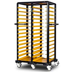 Gastrolley İkili Tepsi Taşıma Arabası, 30 Raflı, Etrafı Açık - Gastrolley