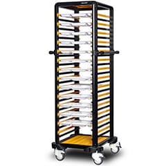 Gastrolley Single Cell Service Transport Trolley, 29 Shelves, Open Around - Gastrolley