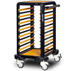 Gastrolley Single Gastronorm Pan Transport Trolley, 15 Shelf, Open Around - Gastrolley