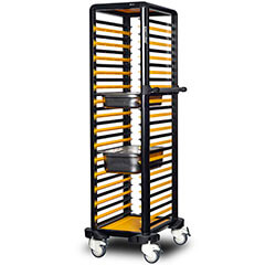 Gastrolley Single Pan Transport Trolley, 30 Racks, Open Sides - Gastrolley