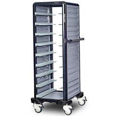 Gastrolley Single Thermo Tray Trolley, 9 Shelves, Open Sides - Gastrolley