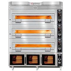 Gmg Optima PB3M-128 Elektrikli Pasta Börek Fırını, 3 Katlı, Mayalama Kabinli, 124x84x18 cm x 3 - Gmg