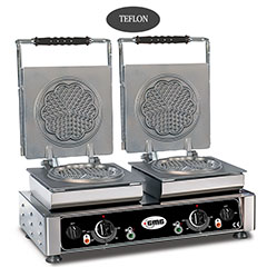 Gmg WE 21 S Çiçek Waffle Makinesi, Çiftli, Değiştirilebilir Plakalı, 17 cm, Teflon Kaplamalı - Gmg