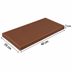 Gnç Polyethylene Cutting Board, 2 cm Thickness, 25x40 cm, Brown - GNÇ