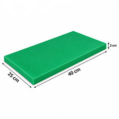 Gnç Polyethylene Cutting Board, 2 cm Thickness, 25x40 cm, Green - GNÇ