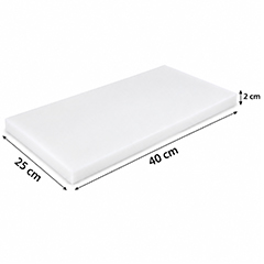Gnç Polyethylene Cutting Board, 2 cm Thickness, 25x40 cm, White - GNÇ