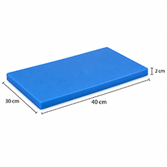 Gnç Polyethylene Cutting Board, 2 cm Thickness, 30x40 cm, Blue - GNÇ