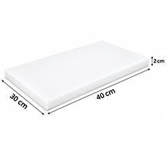 Gnç Polyethylene Cutting Board, 2 cm Thickness, 30x40 cm, White - GNÇ