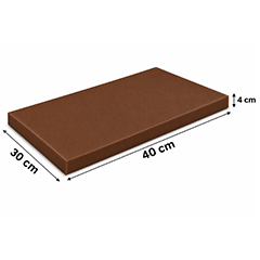 Gnç Polyethylene Cutting Board, 4 cm Thickness, 30x40 cm, Brown - GNÇ