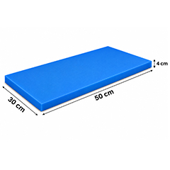 Gnç Polyethylene Cutting Board, 4 cm Thickness, 30x50 cm, Blue - GNÇ